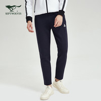 七匹狼运动裤 男士2020秋季长裤户外休闲裤针织抽绳裤子青年下装男裤102(深蓝) L