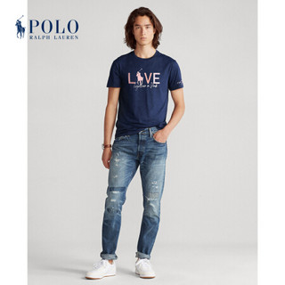 Ralph Lauren/拉夫劳伦男装 2020年冬季Pink Pony平纹针织图案T恤12974 410-海军蓝 S