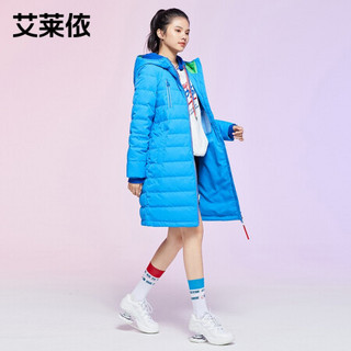 百事联名x艾莱依2020年新品商场同款时尚羽绒服女中长款601901165 马利蓝-百事系列 155/80A/S