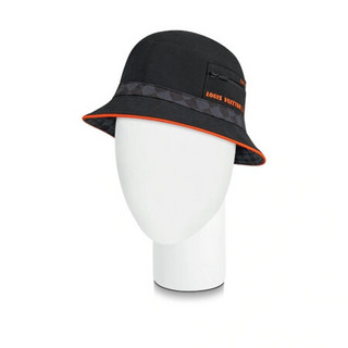孔雀翎LV路易威登男士帽子运动风尚霓虹橙色橡胶品牌标识Cobalt Damier饰边M73391 M