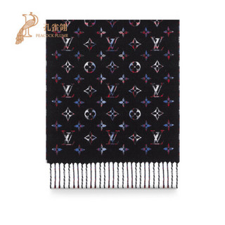 孔雀翎Louis Vuitton/路易威登2020新款男士双面Tartan City围巾M71348 蓝色M71348