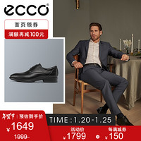 ECCO爱步德比鞋男冬季男鞋正装皮鞋低跟鞋男 适途512734 黑色51273401001 43
