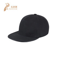 Dior/迪奥2021新款男士时尚经典弧形帽檐刺绣棉质棒球帽 黑色 可调节
