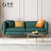 佳佰科技布绒布布艺沙发小户型三人小客厅简约现代双人轻奢沙发