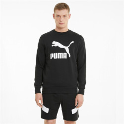 puma彪马官方新款男子休闲印花圆领卫衣classics531366黑色01l