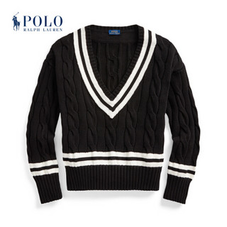 Ralph Lauren/拉夫劳伦女装 经典款V领板球针织毛衣21356 001-黑色 S