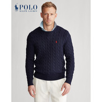 Ralph Lauren/拉夫劳伦男装 2020年冬季绞花编结棉质针织毛衣13083 400-蓝色 XL