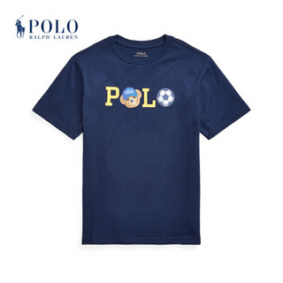 Ralph Lauren/拉夫劳伦男童 2021年春季Polo小熊徽标棉质平纹针织T恤35046 410-海军蓝 XL