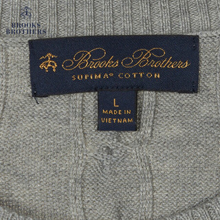 Brooks Brothers/布克兄弟男士20春新Supima棉logo款毛衣针织衫 0007-灰色 S