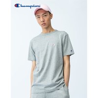 Champion冠军BASIC情侣款小C刺绣休闲T恤短袖T恤男女 牛津灰 XL