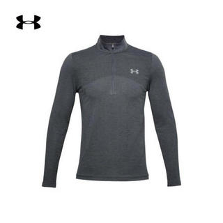 安德玛官方UA Seamless男子拉链运动长袖T恤Under Armour1351452 灰色012 M