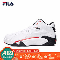 FILA 斐乐官方 JAMBALL MID暴扣男子篮球鞋 2020秋冬季新款高帮运动鞋球鞋男 斐乐白/黑-WB 40.5