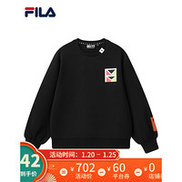 FILA x MIHARA 斐乐联名 女士长袖T恤2021年春季新款运动上衣内搭服 正黑色-BK 175/92A/XL