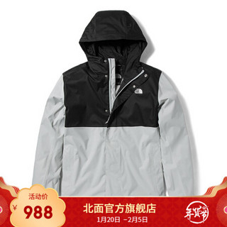 TheNorthFace北面冲锋衣男户外防水透气上新|5B43 5WH/黑色/灰色 XL