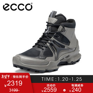 ECCO爱步运动鞋男冬季减震防滑耐磨老爹鞋 健步C803154 暖灰色/黑色80315454142 42