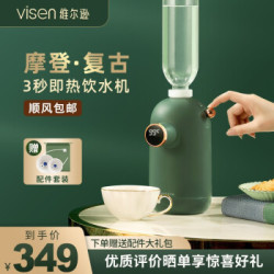 维尔逊(VISEN)即热式饮水机 复古迷你烧水壶 旅行便携式电热水壶 台式办公室泡茶机 复古绿