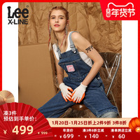 李 LeeXLINE 20秋冬新休闲背带裤蓝色女牛仔裤L392065PNAYN