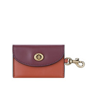 COACH 蔻驰 女士皮质钱包 79232 GB4P27 棕色/红色 迷你