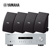 雅马哈（YAMAHA）A-S201+AW392黑色(4只） 壁挂式吊顶音响套餐 会议系统背景音箱套装