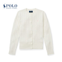 Ralph Lauren/拉夫劳伦女童 经典款迷你绞花式针织开襟衫32846 101-白色 M