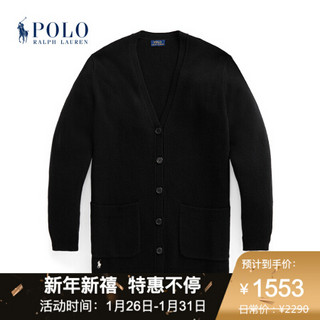 Ralph Lauren/拉夫劳伦女装 2020年秋季混纺V领开襟衫21875 001-黑色 XXS