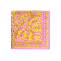 范思哲 VERSACE 奢侈品 21春夏 女士桑蚕丝黄色印花方形丝巾 粉色 IFO9001 IT02283 5P060