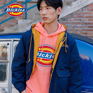 Dickies 20秋冬夹克男拉链连帽夹克外套 工装大口袋夹克 潮流撞色压线上衣休闲运动外套DK008145 深藏青色 XL