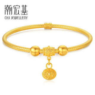 潮宏基 CHJ JEWELLERY 古法福寿安康 足金黄金手镯女款镯子 计价 SDG30003484 约21.15g