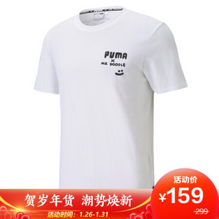 彪马 PUMA 黑标 男子 PUMA x MR DOODLE 运动 T恤 598641 02 彪马白 L码（欧洲码）