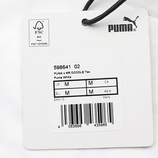 彪马 PUMA 黑标 男子 PUMA x MR DOODLE 运动 T恤 598641 02 彪马白 L码（欧洲码）