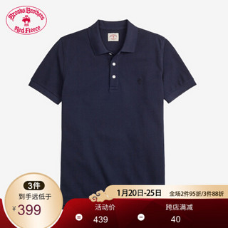 Brooks Brothers/布克兄弟男士修身纯棉质短袖Polo衫 4004-藏青色 M