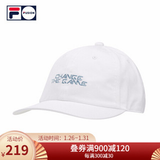 FILA FUSION 斐乐 情侣棒球帽 2020冬季新款字母主题潮流棒球帽 标准白-WT XS