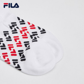 FILA 斐乐官方 男士中腰袜 2021春季新款棉袜时尚舒适运动袜中袜子 标准白-WT XS