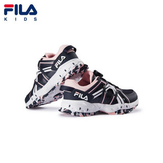 FILA KIDS 斐乐儿童中大童2021年春季新款时尚童鞋休闲运动鞋 传奇蓝/清新粉-NP 35码/内长22.0cm