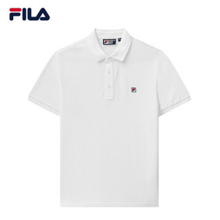 FILA 斐乐官方男士短袖POLO衫2021年春季新款纯棉休闲运动上衣 标准白-WT 165/88A/S