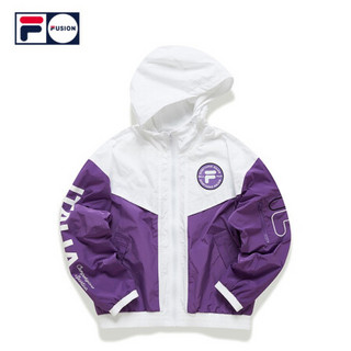 FILA FUSION斐乐女士运动外套2021春季新款时尚撞色连帽衫外套女 曼陀罗紫-PU（宽松版型，建议拍小一码） 175/92A/XL