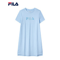 FILA 斐乐官方 女子连衣裙 2021春季新款潮流运动休闲女子连衣裙 冰雪蓝-LB 160/80A/S