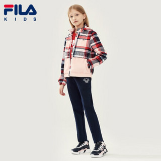 FILA KIDS 斐乐儿童中大童女童针织长裤2021春季新款运动时尚长裤 RD宝蓝-Nv 110