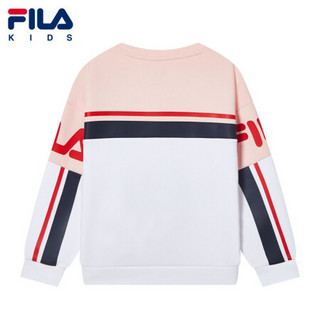 FILA KIDS 斐乐儿童连帽卫衣中大童女童2021春季时尚简约潮流卫衣 玉石白-WT 130