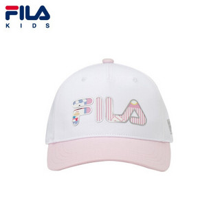 FILA KIDS斐乐儿童棒球帽 2021年春季新款儿童时尚印花LOGO棒球帽 标准白-WT S