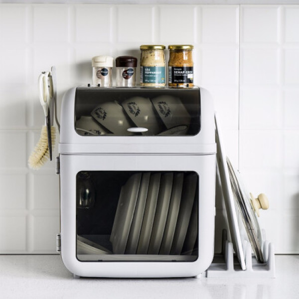 百露碗柜塑料厨房沥水碗架带盖碗筷餐具收纳盒放碗碟架滴水碗盘置物架