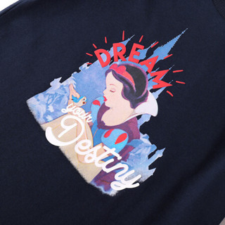 安奈儿X迪士尼白雪公主联名系列 女童T恤2020年秋冬新款女孩上衣印花长袖 新宝蓝 120cm