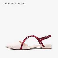 CHARLES＆KEITH2021春季CK1-70900178交叉带饰尖头平底单鞋女 Multi综合色 35