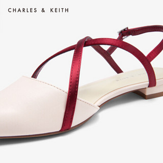 CHARLES＆KEITH2021春季CK1-70900178交叉带饰尖头平底单鞋女 Multi综合色 36