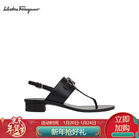 菲拉格慕(Salvatore Ferragamo)女士GANCINI牛皮革凉鞋0733436_1C _ 60（20FW秋冬）