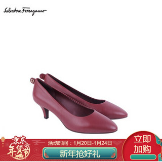 菲拉格慕(Salvatore Ferragamo)女士羊皮革高跟鞋0732801_1D _ 55（20FW秋冬）