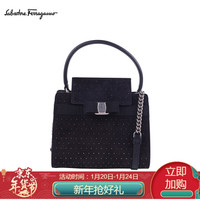 菲拉格慕(Salvatore Ferragamo)女士VARA羊皮革/织物手提包0734786(20FW秋冬)
