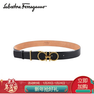 菲拉格慕(Salvatore Ferragamo)女士可调式GANCINI牛皮革腰带0721636_C  _ 80（20FW秋冬）（送女友）