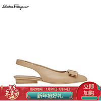 菲拉格慕(Salvatore Ferragamo)女士蝴蝶结viva羊皮革高跟鞋0733256_1D _ 65（20FW秋冬）