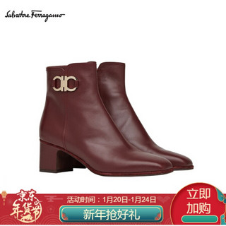 Salvatore Ferragamo 菲拉格慕 女士GANCIO牛皮革靴 0732961